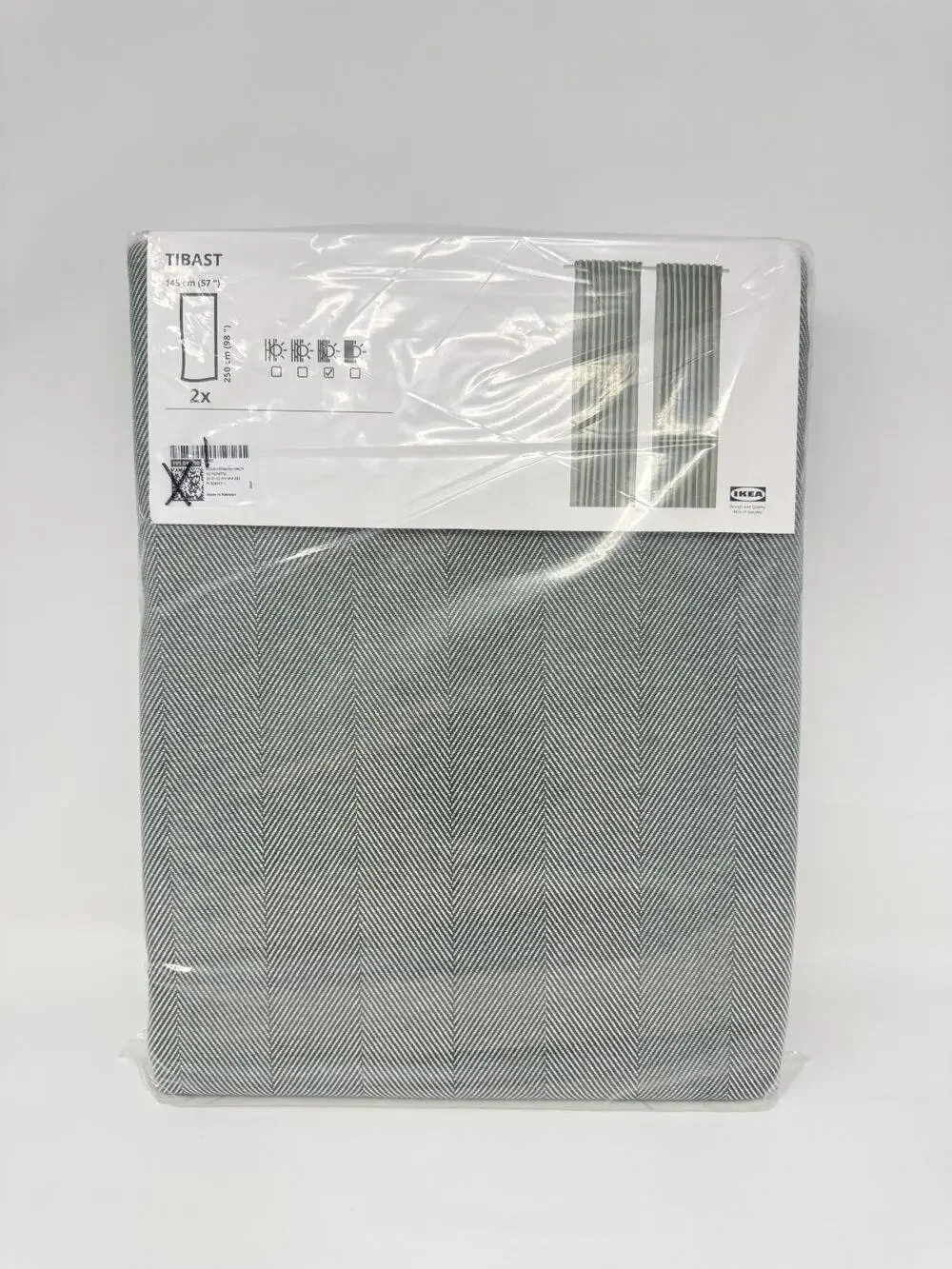 IKEA TIBAST Room Darkening Curtains 1 Pair Dark Green 57x98